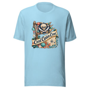 Coral Captain Crew Graphic Tee mockup 1 Coral Captain Crew Graphic Tee front view
