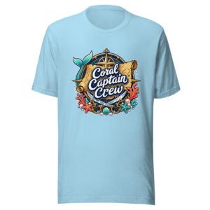 Coral Captain Crew Graphic Tee mockup 1 Coral Captain Crew Graphic Tee front view