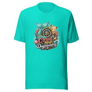 Coral Map Daydreamers Graphic Tee mockup 1 Coral Map Daydreamers Graphic Tee front view