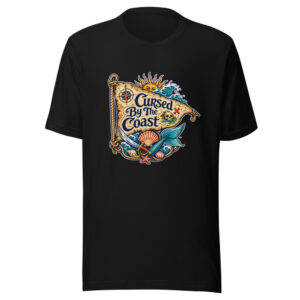 Cursed By The Coast Graphic Tee mockup 1 Cursed By The Coast Graphic Tee front view