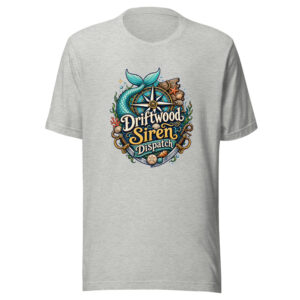 Driftwood Siren Dispatch Graphic Tee mockup 1 Driftwood Siren Dispatch Graphic Tee front view