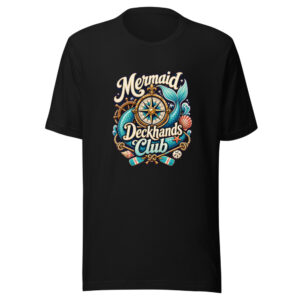 Mermaid Deckhands Club Graphic Tee mockup 1 Mermaid Deckhands Club Graphic Tee front view