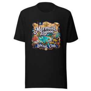 Mermaid Lagoon Social Club Graphic Tee mockup 1 Mermaid Lagoon Social Club Graphic Tee front view