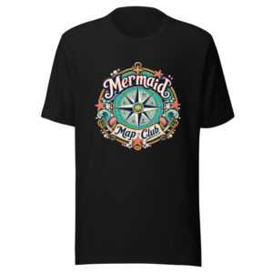Mermaid Map Club Graphic Tee mockup 1 Mermaid Map Club Graphic Tee front view