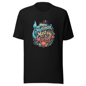 Mermaid Mast Mischief Graphic Tee mockup 1 Mermaid Mast Mischief Graphic Tee front view