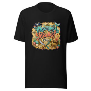Mermaid Mischief Club Graphic Tee mockup 1 Mermaid Mischief Club Graphic Tee front view