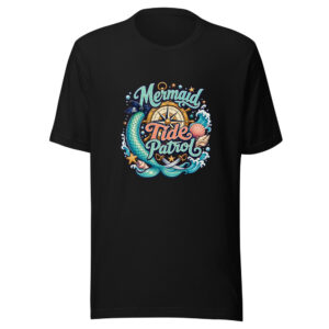 Mermaid Tide Patrol Graphic Tee mockup 1 Mermaid Tide Patrol Graphic Tee front view