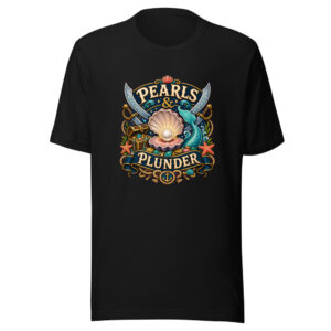 Pearls & Plunder Heartbeat-20260613-pirates-codex Graphic Tee front view