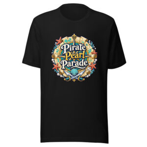 Pirate Pearl Parade Graphic Tee mockup 1 Pirate Pearl Parade Graphic Tee front view