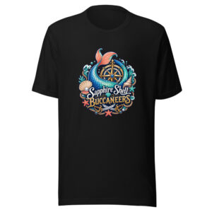 Sapphire Shell Buccaneers Graphic Tee mockup 1 Sapphire Shell Buccaneers Graphic Tee front view
