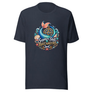 Sapphire Shell Buccaneers Graphic Tee mockup 1 Sapphire Shell Buccaneers Graphic Tee front view