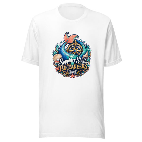 Sapphire Shell Buccaneers Graphic Tee mockup 3 Sapphire Shell Buccaneers Graphic Tee mockup 3