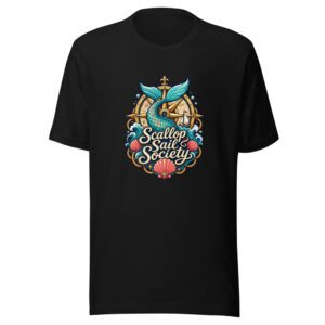 Scallop Sail Society Graphic Tee mockup 1 Scallop Sail Society Graphic Tee front view