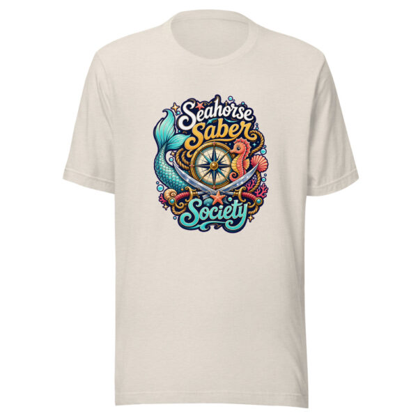 Seahorse Saber Society Graphic Tee mockup 8