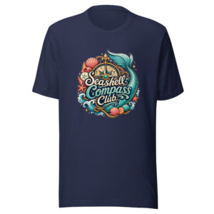 Seashell Compass Club Graphic Tee mockup 1 Seashell Compass Club Graphic Tee front view