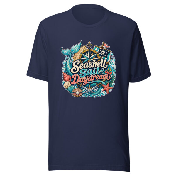 Seashell Sail Daydream Graphic Tee mockup 4 Seashell Sail Daydream Graphic Tee mockup 4