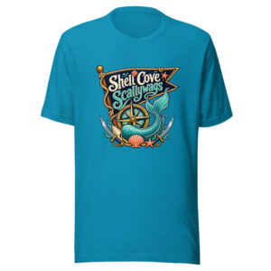 Shell Cove Scallywags Graphic Tee mockup 1 Shell Cove Scallywags Graphic Tee front view