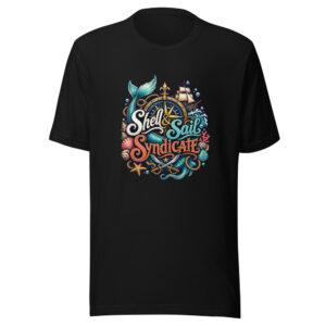 Shell & Sail Syndicate Graphic Tee mockup 1 Shell & Sail Syndicate Graphic Tee front view