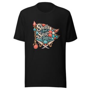 Shells And Sail Tales Graphic Tee front view