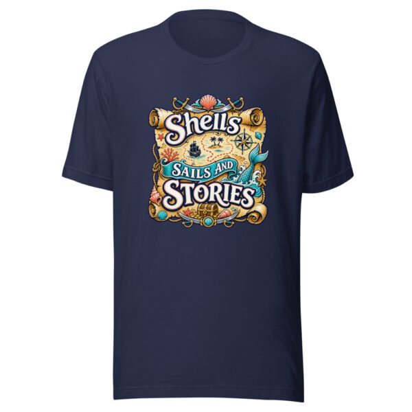 Shells Sails And Stories Graphic Tee front view
