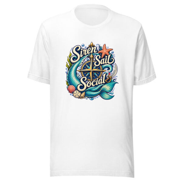 Siren Sail Social Graphic Tee mockup 3