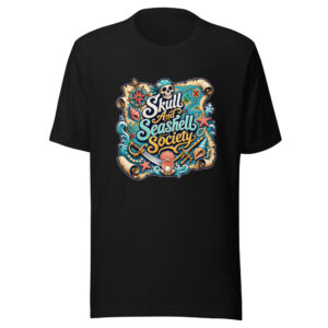 Skull And Seashell Society Graphic Tee mockup 1 Skull And Seashell Society Graphic Tee front view