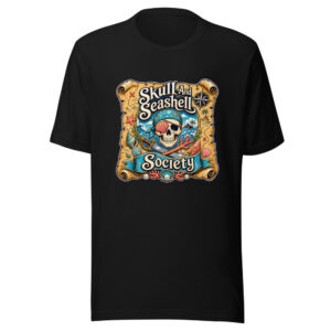 Skull And Seashell Society Graphic Tee mockup 1 Skull And Seashell Society Graphic Tee front view