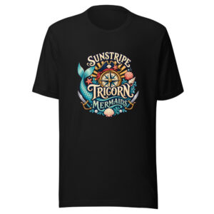 Sunstripe Tricorn Mermaids Graphic Tee front view