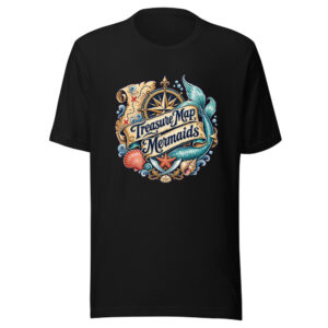 Treasure Map Mermaids Graphic Tee front view