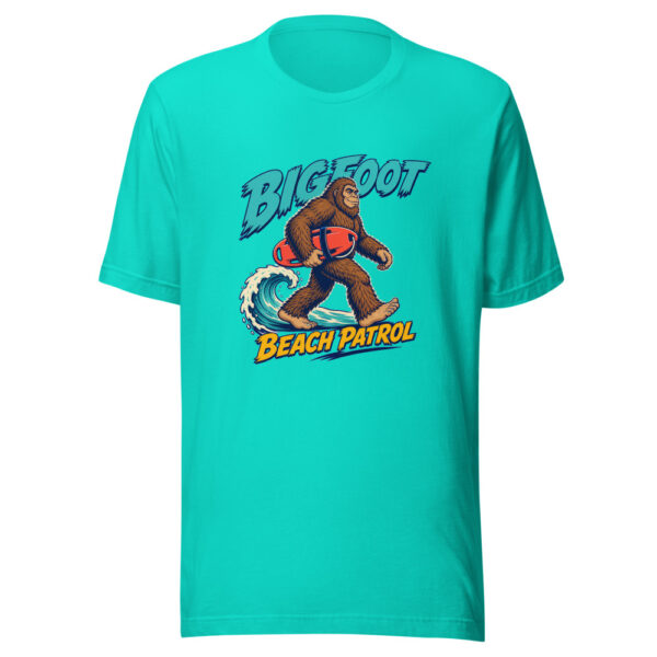 Bigfoot Beach Patrol Bigfoot-beach-patrol Graphic Tee mockup 2 Bigfoot Beach Patrol Bigfoot-beach-patrol Graphic Tee mockup 2