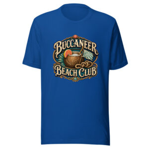 Buccaneer Beach Club Graphic Tee mockup 1 Buccaneer Beach Club Graphic Tee front view