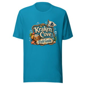 Kraken Cove Field Guide Graphic Tee mockup 1 Kraken Cove Field Guide Graphic Tee front view