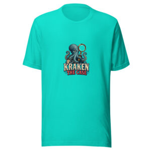 KRAKEN THE CASE Coastal-folklore-detective Graphic Tee mockup 1 KRAKEN THE CASE Coastal-folklore-detective Graphic Tee front view