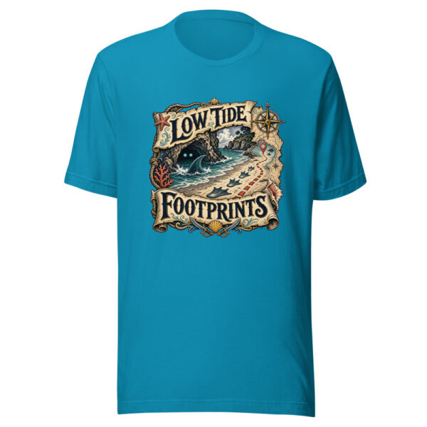 Low Tide Footprints Graphic Tee mockup 2 Low Tide Footprints Graphic Tee mockup 2