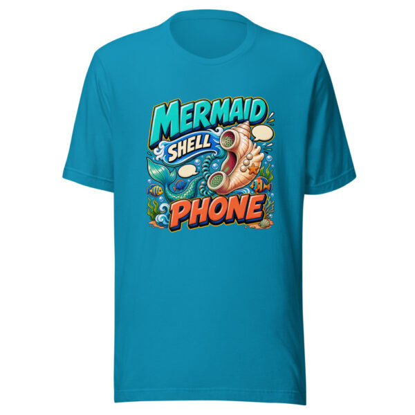 Mermaid Shell Phone Graphic Tee mockup 2 Mermaid Shell Phone Graphic Tee mockup 2