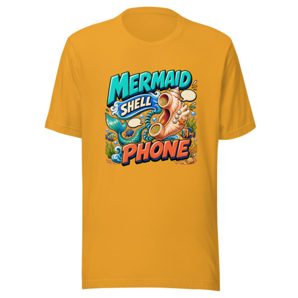 Mermaid Shell Phone Graphic Tee mockup 6 Mermaid Shell Phone Graphic Tee mockup 6