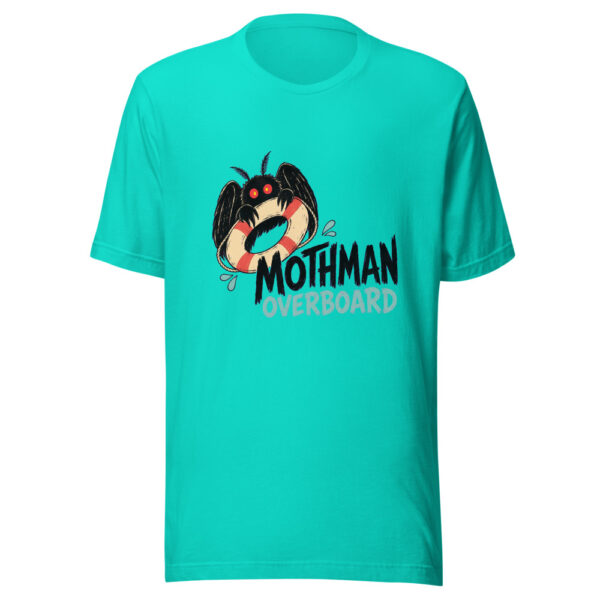Mothman Overboard Mothman-overboard Graphic Tee mockup 1 Mothman Overboard Mothman-overboard Graphic Tee front view