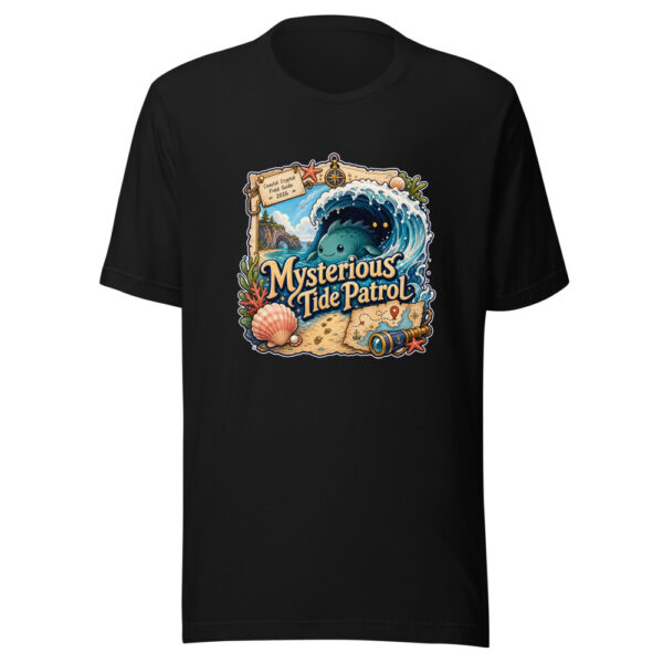 Mysterious Tide Patrol Graphic Tee mockup 7