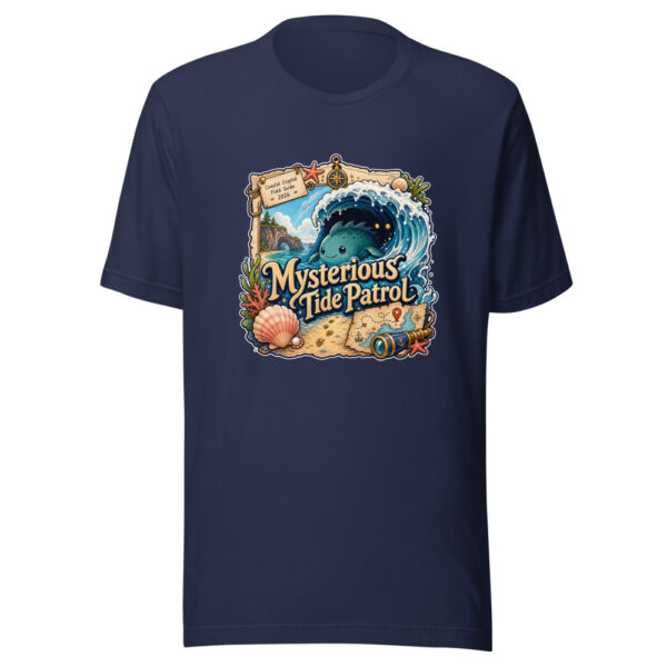 Mysterious Tide Patrol Graphic Tee mockup 9
