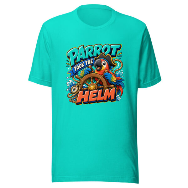 Parrot Took The Helm Graphic Tee mockup 1 Parrot Took The Helm Graphic Tee front view