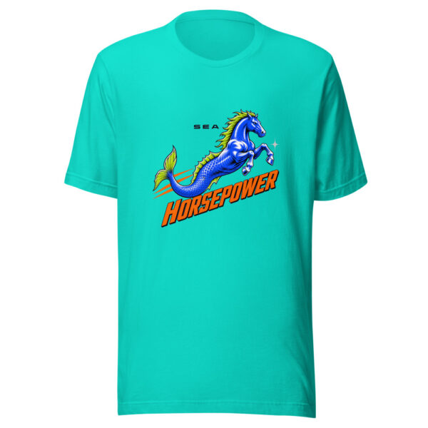 Sea Horsepower Sea-horsepower-hippocampus Graphic Tee mockup 1 Sea Horsepower Sea-horsepower-hippocampus Graphic Tee front view