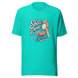 Shell Phone Sirens Graphic Tee mockup 1 Shell Phone Sirens Graphic Tee front view