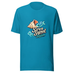 Siren Signal Station Graphic Tee mockup 1 Siren Signal Station Graphic Tee front view