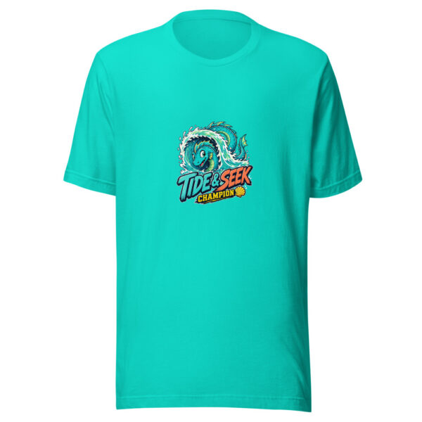 TIDE & SEEK — CHAMPION Coastal-cryptid-surf-pun Graphic Tee front view