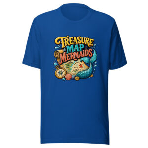 Treasure Map Mermaids Graphic Tee mockup 1 Treasure Map Mermaids Graphic Tee front view