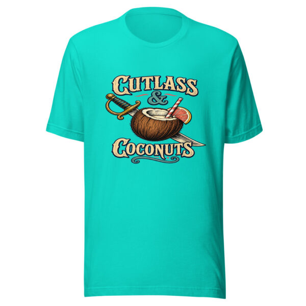 Cutlass & Coconuts Graphic Tee mockup 3