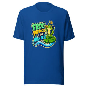 Frog Prince Of The High Seas Frog-prince-pirate Graphic Tee mockup 1 Frog Prince Of The High Seas Frog-prince-pirate Graphic Tee front view