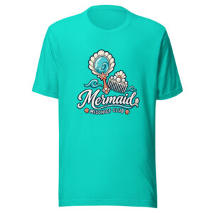 Mermaid Mischief Club Graphic Tee mockup 1 Mermaid Mischief Club Graphic Tee front view