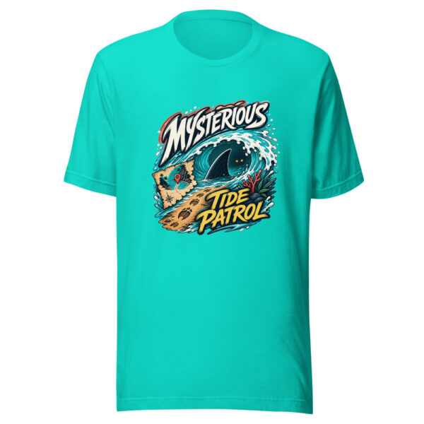 Mysterious Tide Patrol Graphic Tee mockup 2 Mysterious Tide Patrol Graphic Tee mockup 2