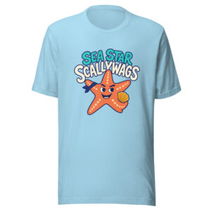 Sea Star Scallywags Tidepool-mascot Graphic Tee front view